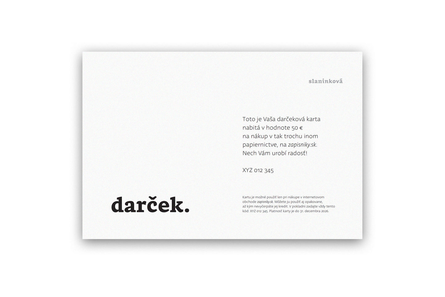 Darčeková karta (elektronická)