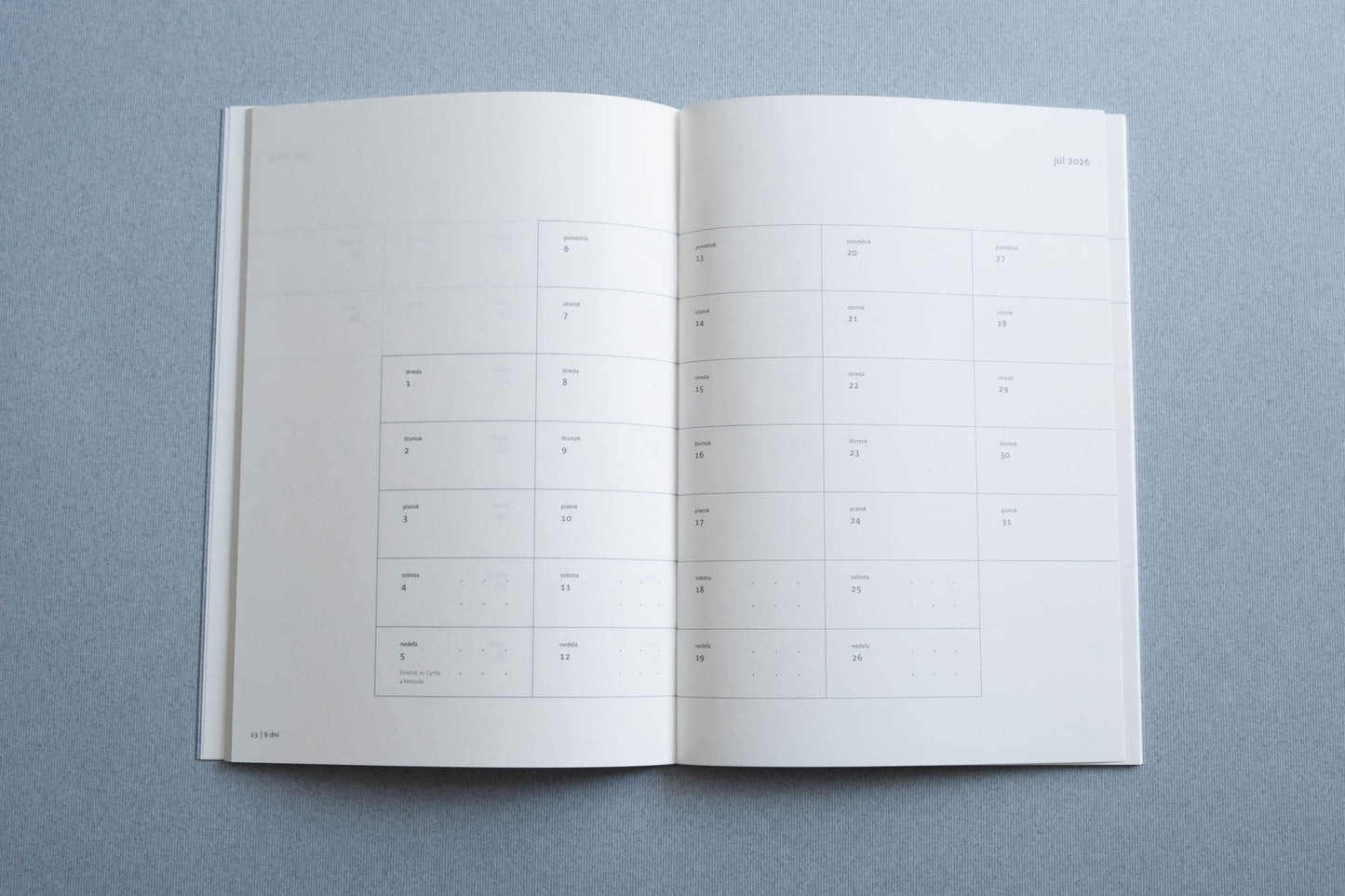 Mesačný diár 2026