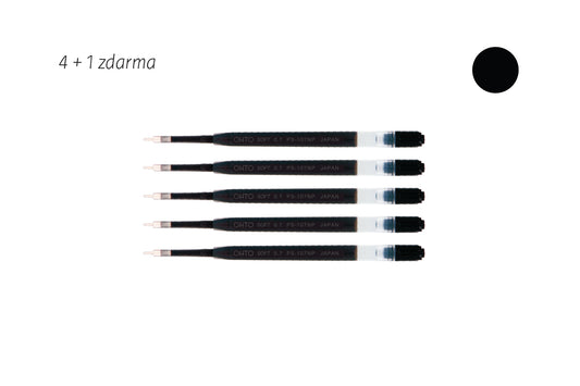 Čierna náplň do guličkového pera Ohto GS01 (4 + 1 zdarma)