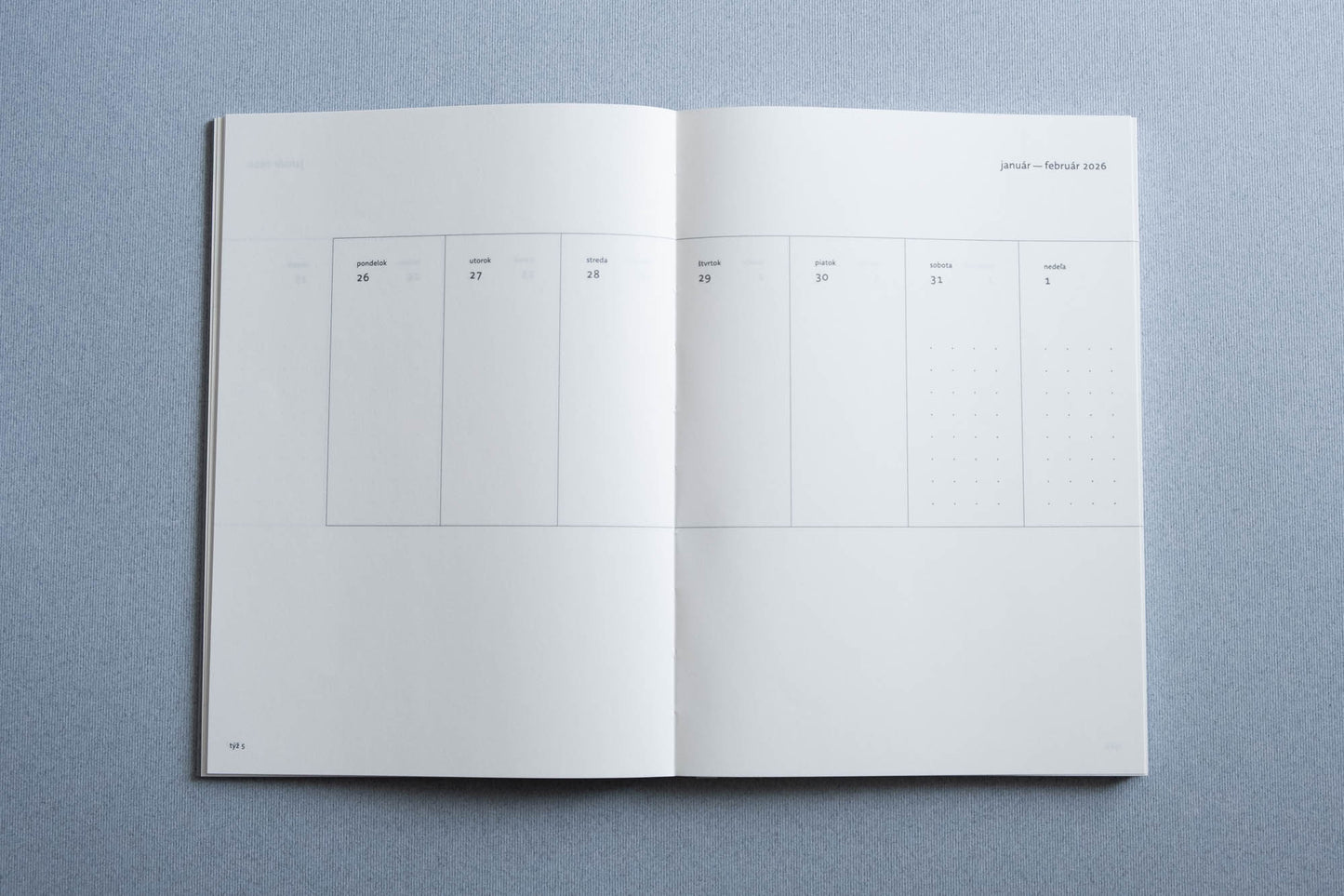 Týždenný diár 2026 veľký